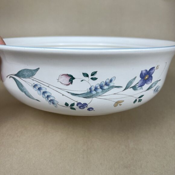 Pfaltzgraff April 8.5" Round Vegetable Oven Serving Bowl Floral Utensil Marks - Picture 3 of 7